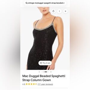 Mac Duggal Vintage Beaded Long  Evening Dress